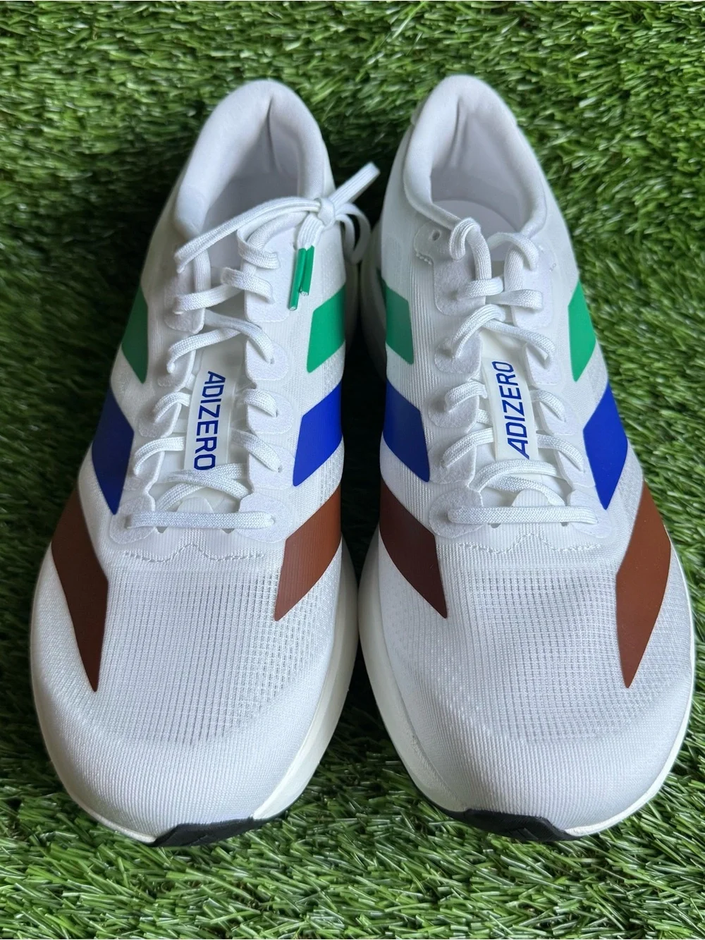 Adidas Adizero Evo SL Pharrell Humanrace White Green Blue KI3393 Men’s Size 10.5